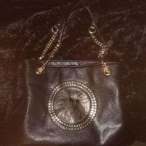 Anne Klein leo legacy black shoulder tote bag